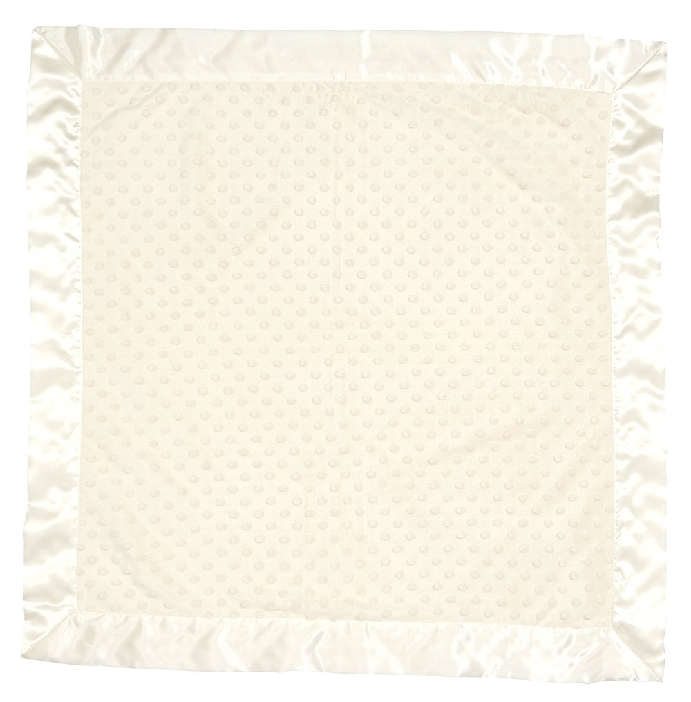 Bearington Baby Creamy White Dottie Snuggle Blanket in stroller for on-the-go warmth.