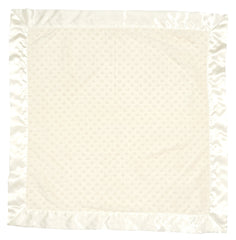 Bearington Baby Creamy White Dottie Snuggle Blanket in stroller for on-the-go warmth.