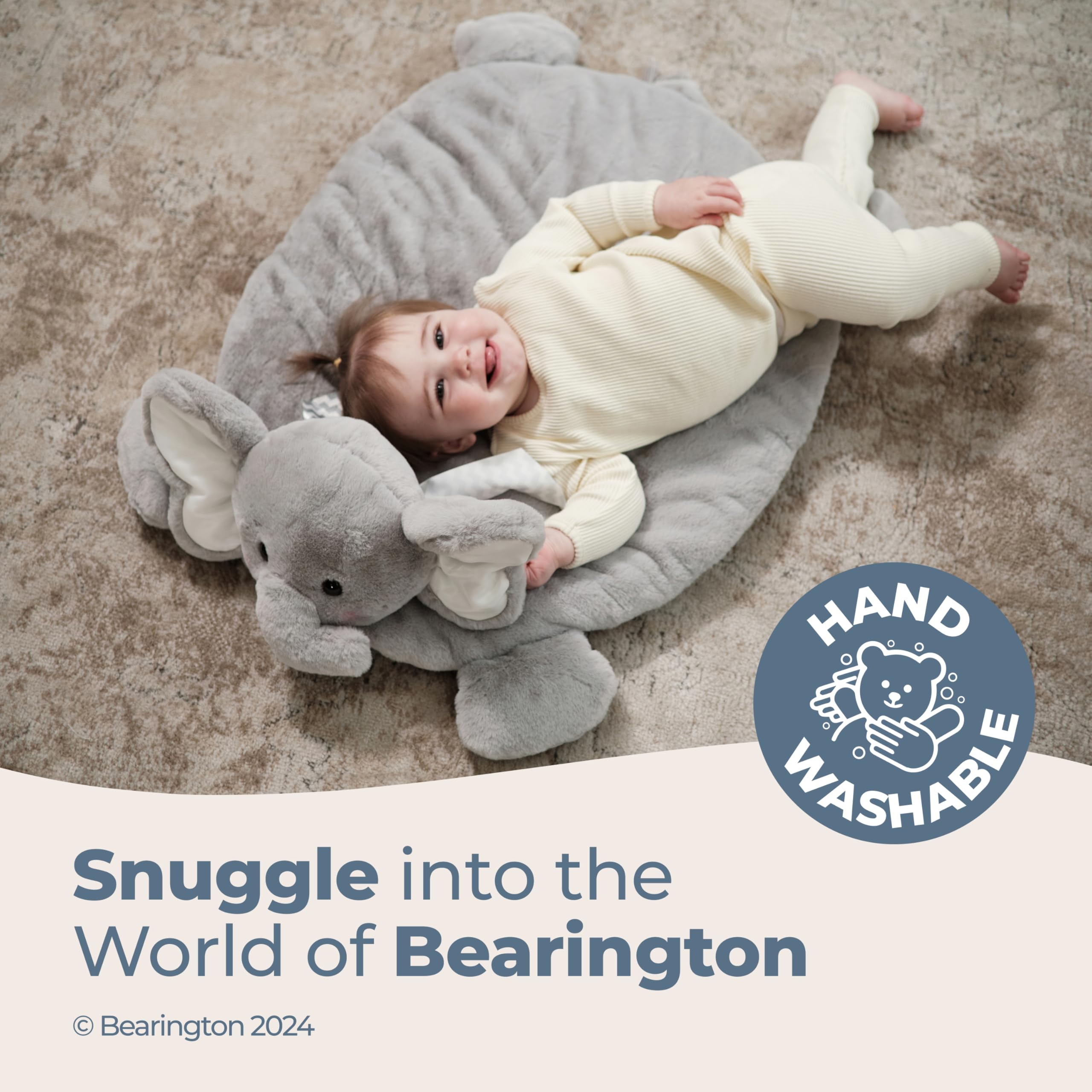 Bearington Lil’Spout blanket is machine washable for easy cleanup after messy play