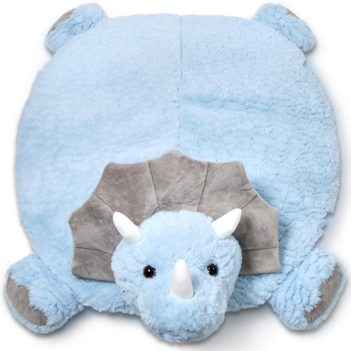 Bearington Baby Lil’Tracer tummy time mat with soft dinosaur plush for floor play.