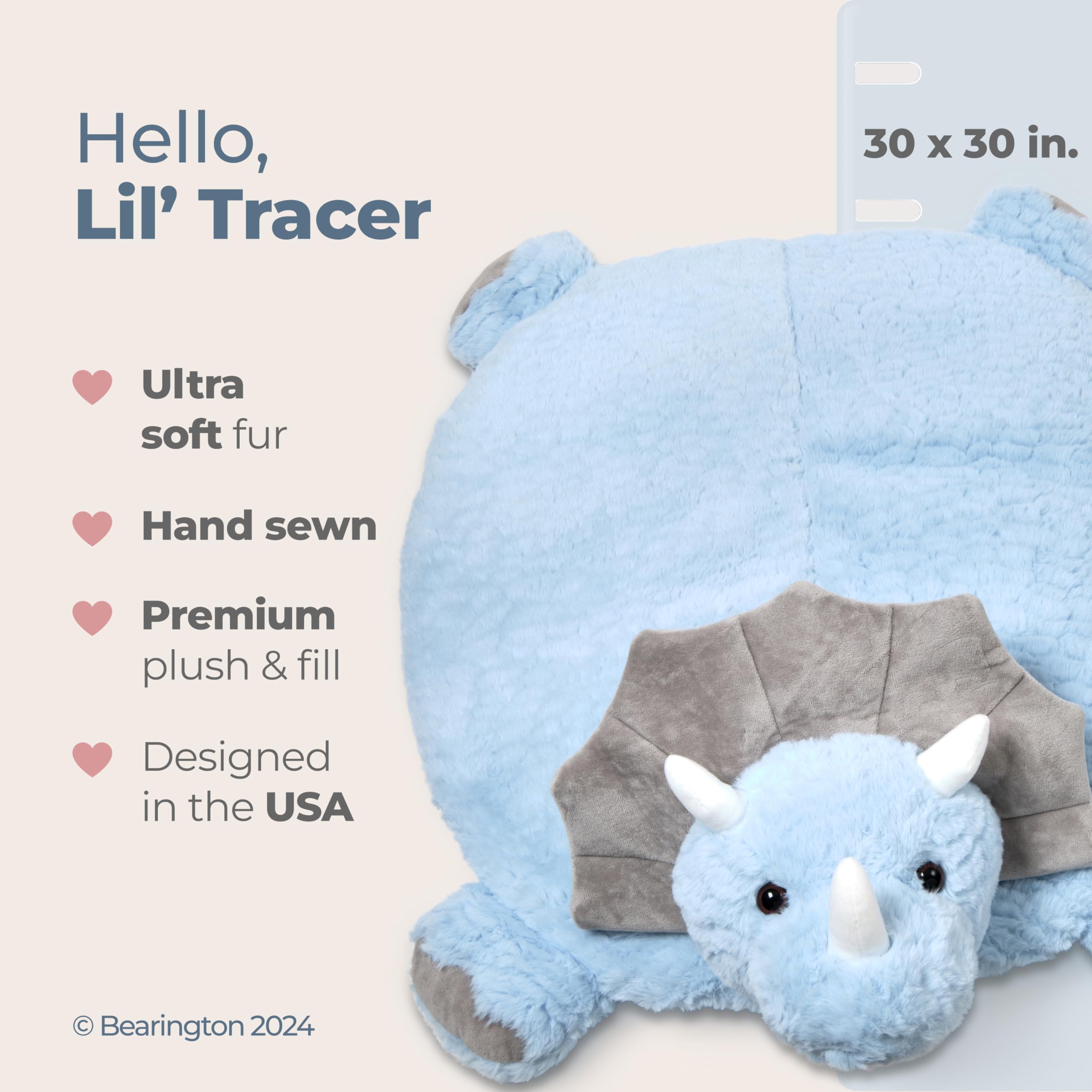 Bearington Lil’Tracer 30x30 play mat provides spacious crawling space for babies.