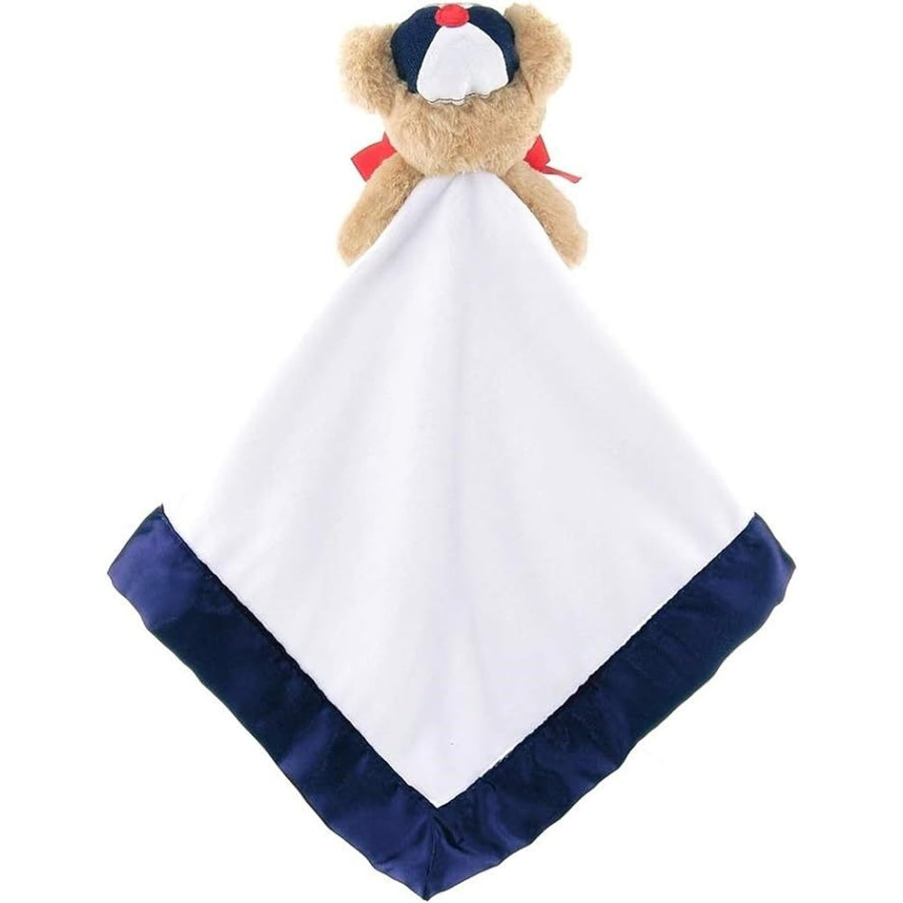 Bearington Baby security blanket offers comforting texture during travel.