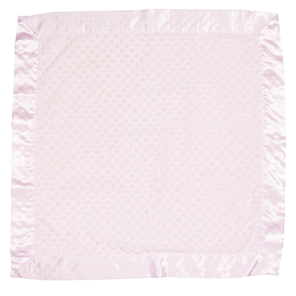 Bearington Collection nursery style pink blanket complements outfits and stroller rides.