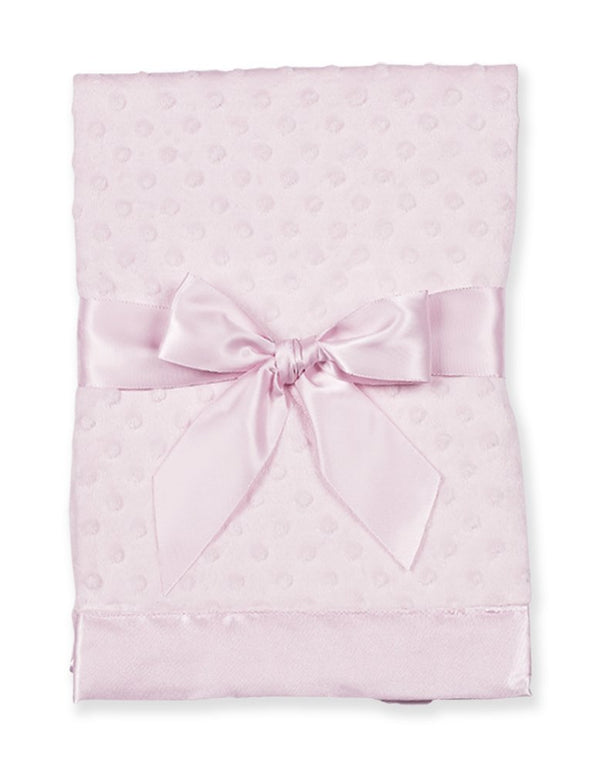 Bearington Collection pink satin lovey closeup highlights soft texture for soothing baby routines.