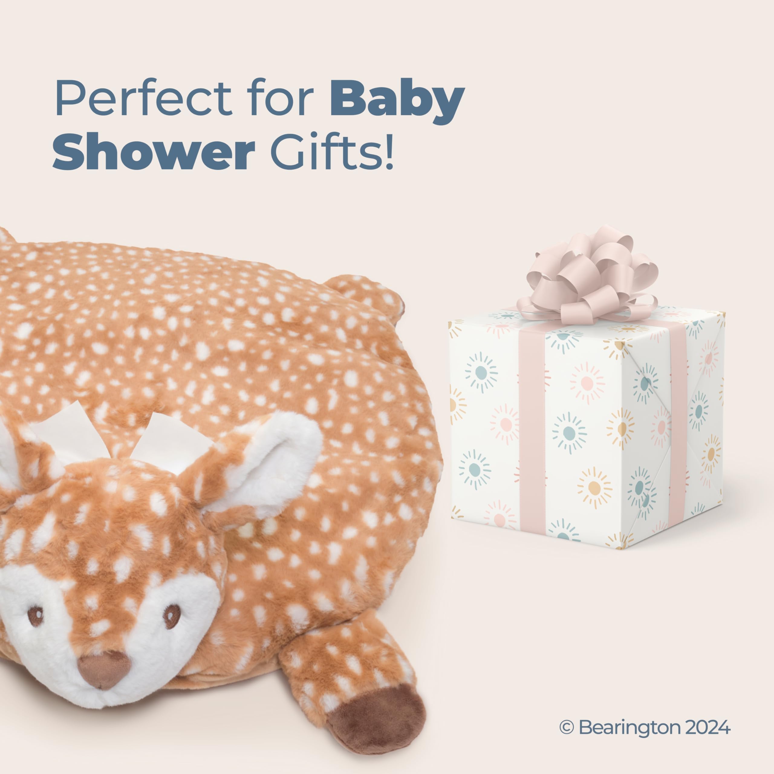 Bearington soft plush play mat creates a cozy space for baby exploration