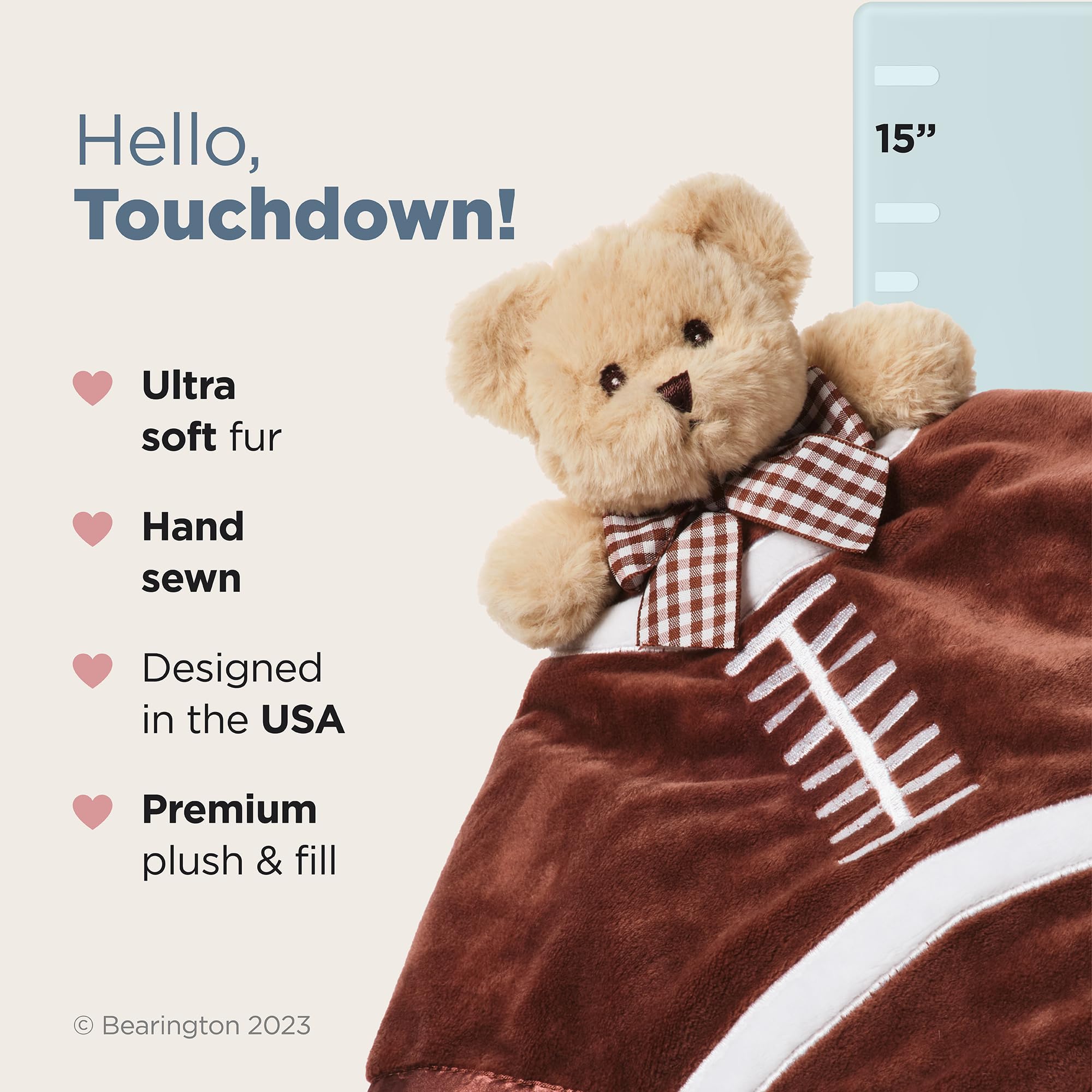 Bearington Touchdown Snuggler 15-inch security blanket fits small hands
