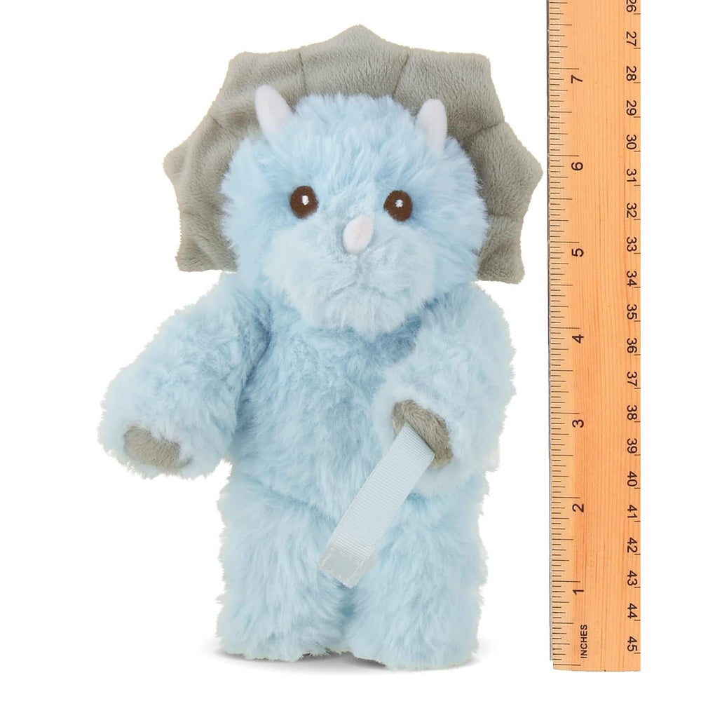 Bearington Collection Triceratops plush with ultra-soft fur, safe embroidered eyes for gentle play