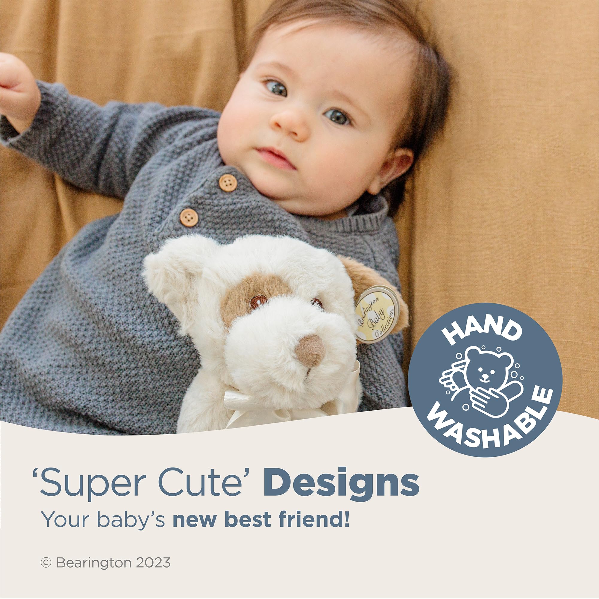 Bearington Lil' Spot with oversized embroidered safety eyes for engaging visuals
