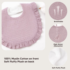 Bearmoss bibs with water-resistant backing help keep outfits dry.