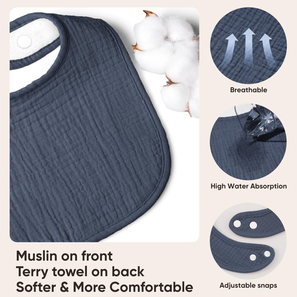Bearmoss adjustable snaps bib providing a comfy fit as baby grows