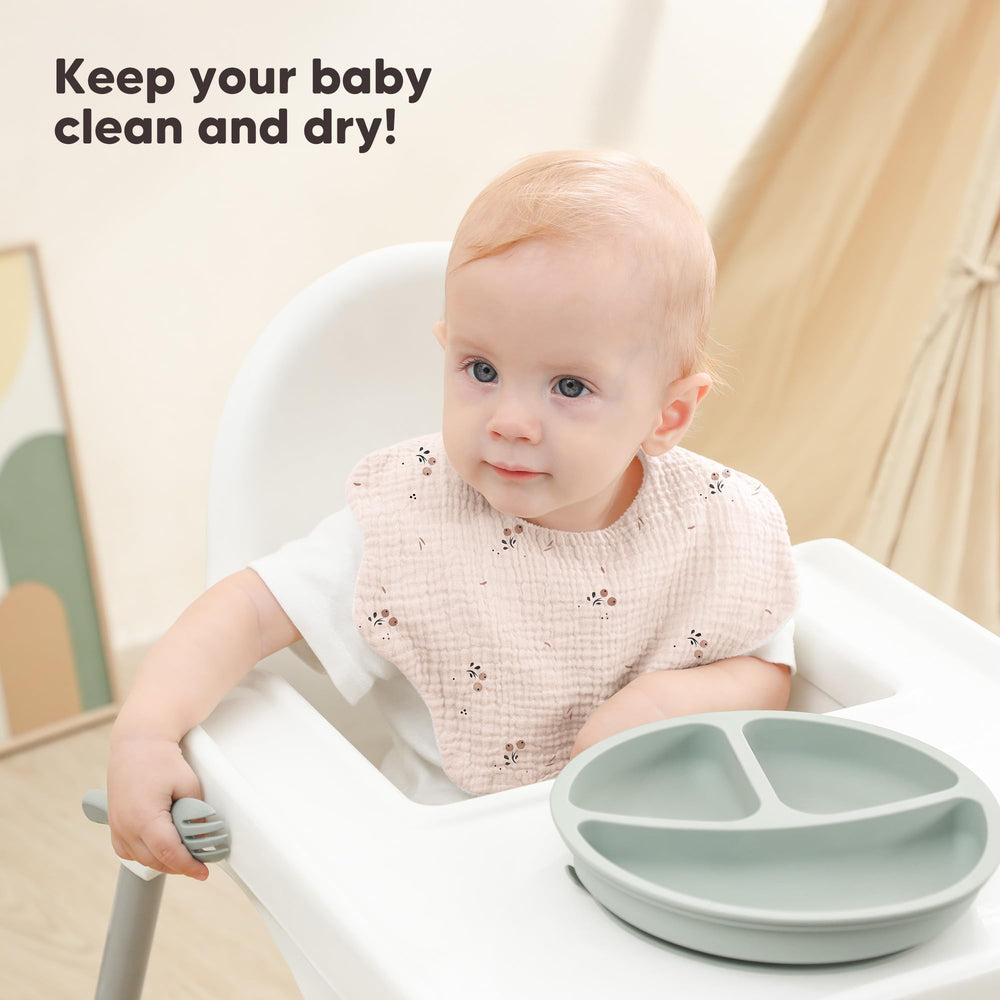 Bearmoss baby bibs with adjustable snaps for growing babies