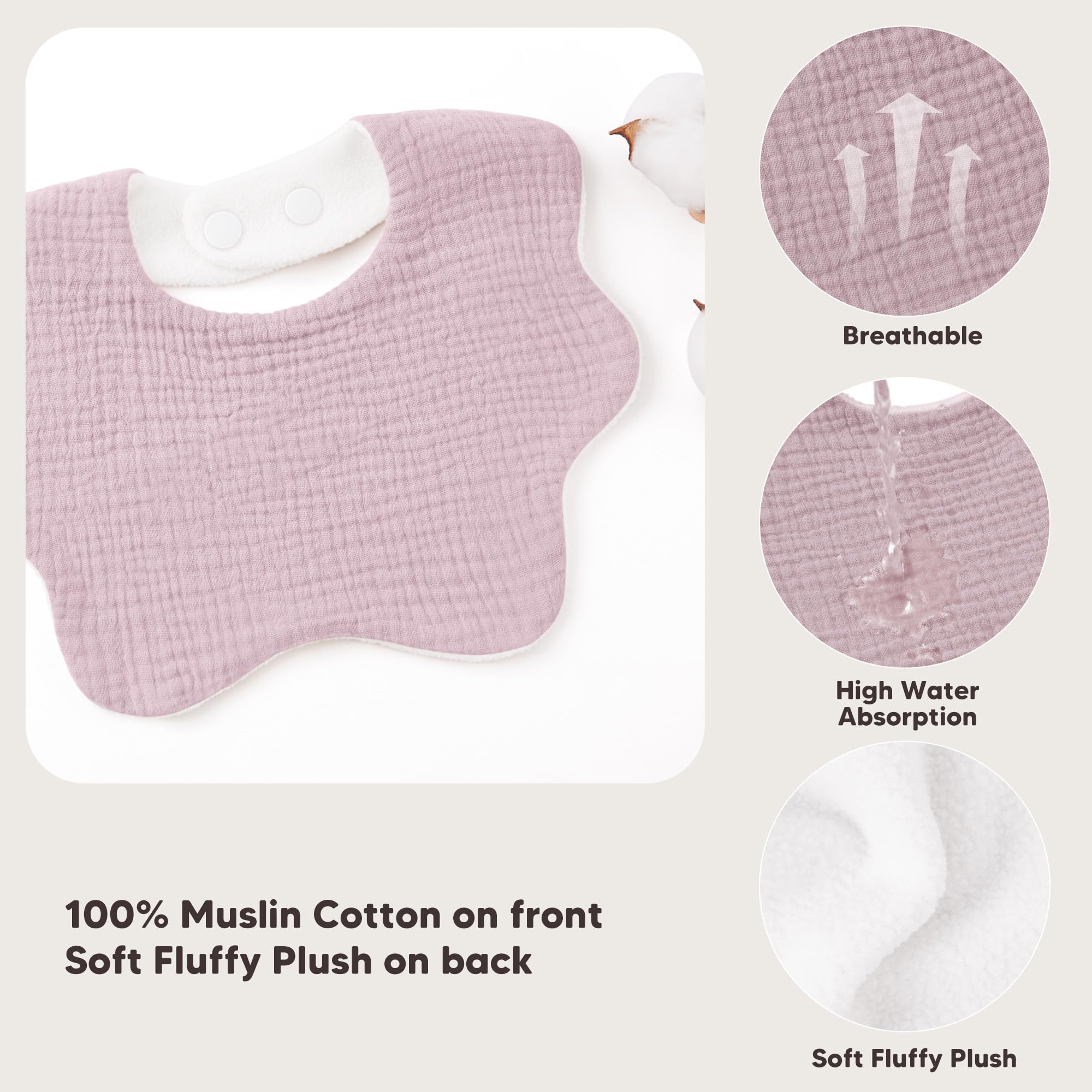 Bearmoss bibs are machine washable for easy care.