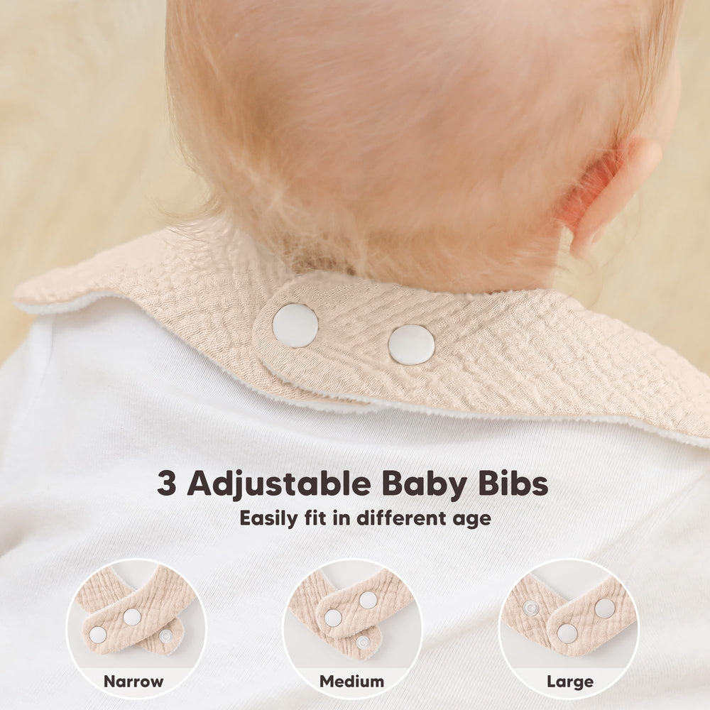 Bearmoss bibs used as burp cloth or teething wipe in everyday care