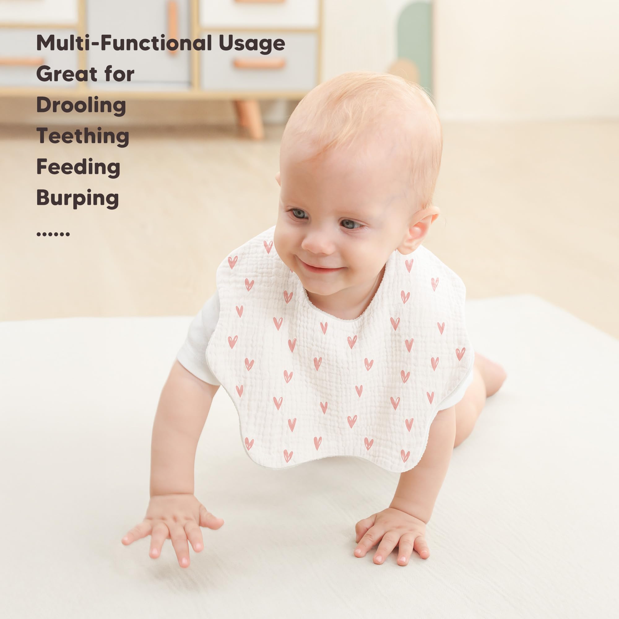 Bearmoss bib used as burp cloth for quick cleanups.
