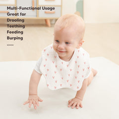 Bearmoss bib used as burp cloth for quick cleanups.