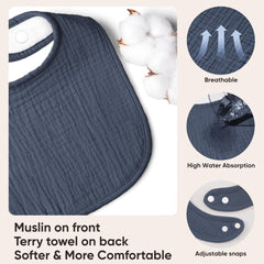 Bearmoss bandana bib with adjustable snaps for growing babies