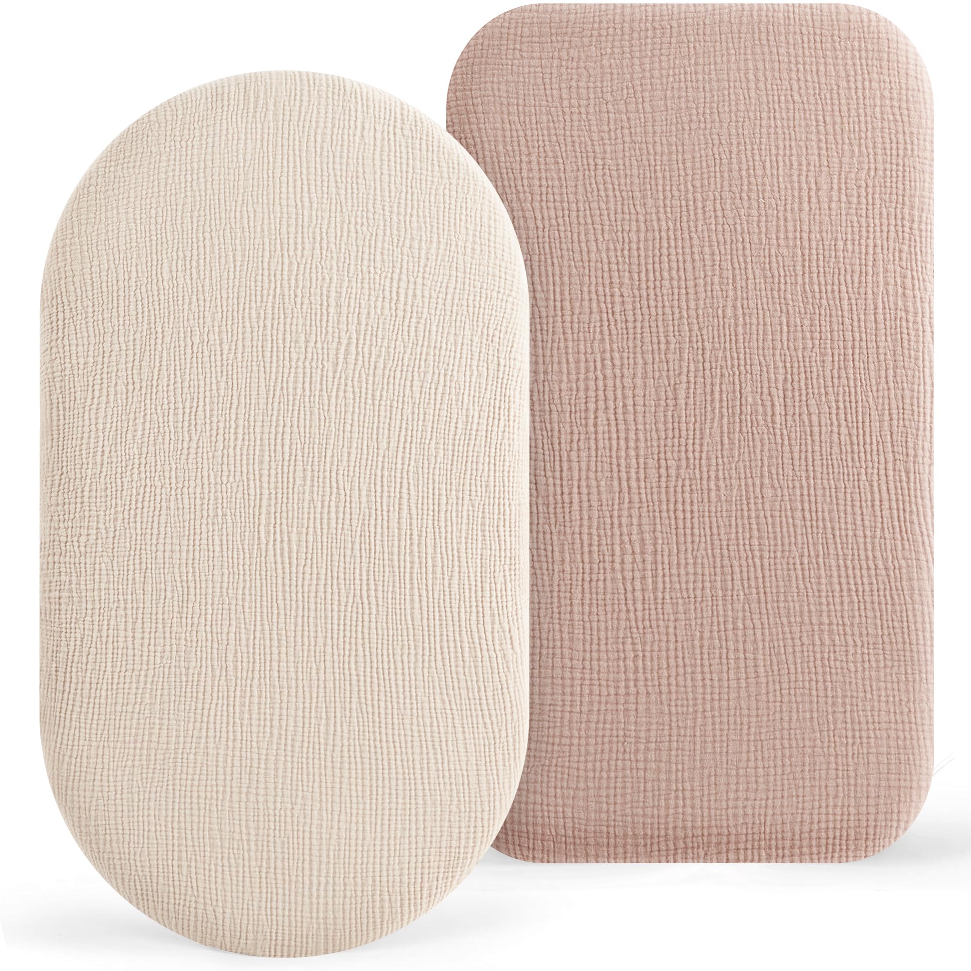 Bearmoss bassinet sheets 2-pack offer soft, breathable comfort for newborn sleeping spaces.