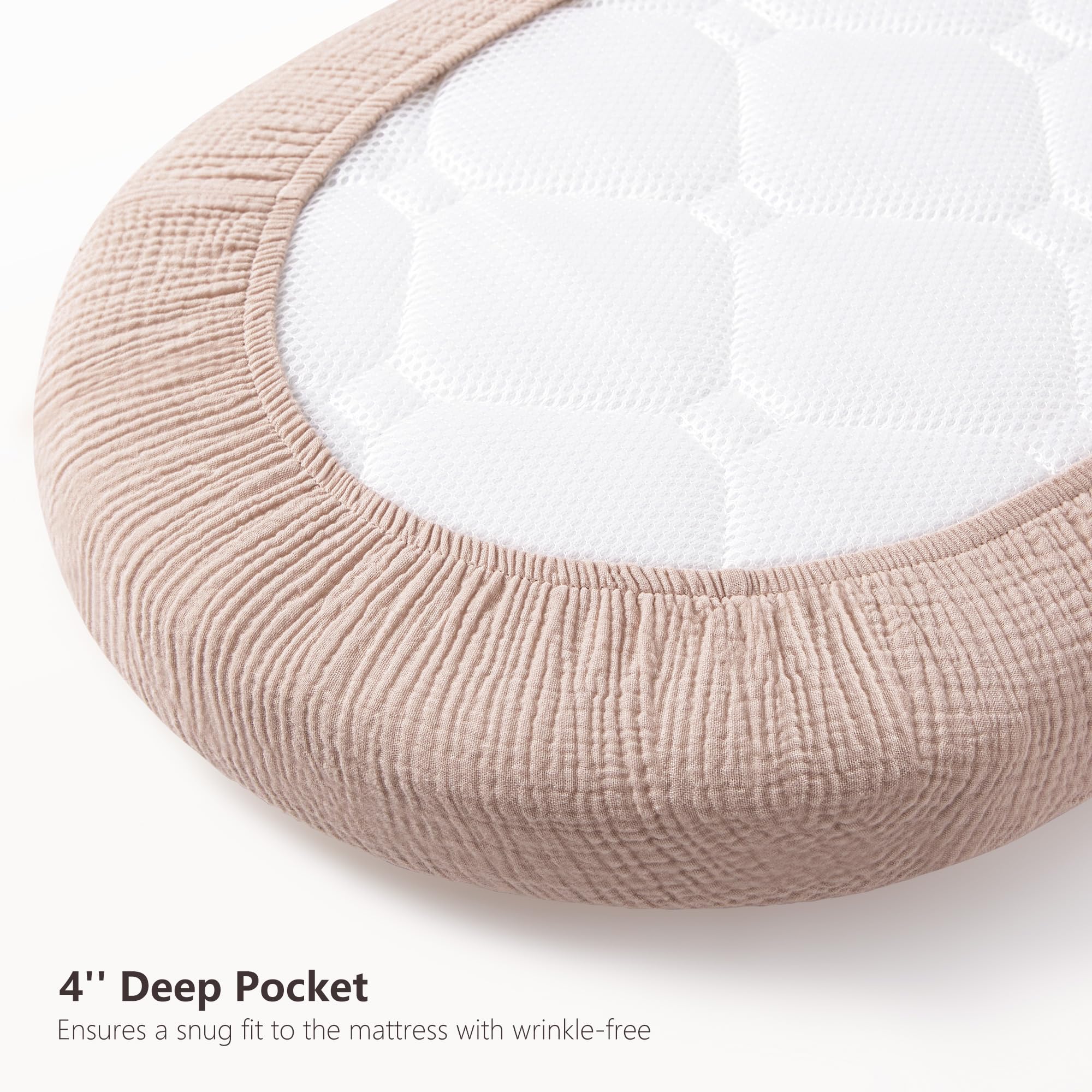 Bearmoss bassinet sheets designed for hourglass shapes stay smooth and secure.