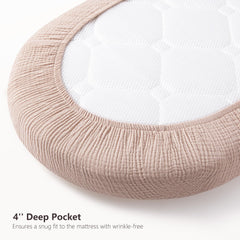 Bearmoss bassinet sheets designed for hourglass shapes stay smooth and secure.