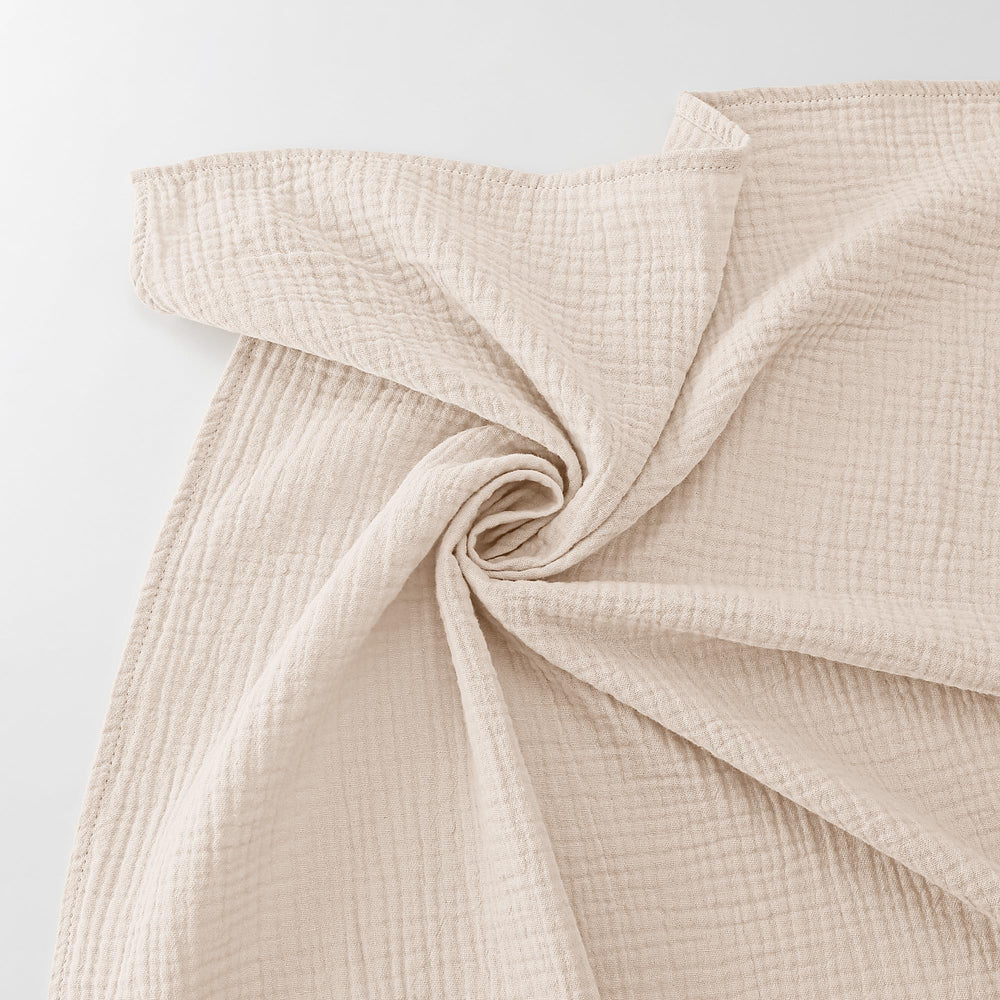 Bearmoss muslin swaddle blanket grey-green baby care scene for soothing touch.
