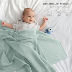 Bearmoss muslin swaddle blanket grey-green three-pack displayed for newborn essentials.