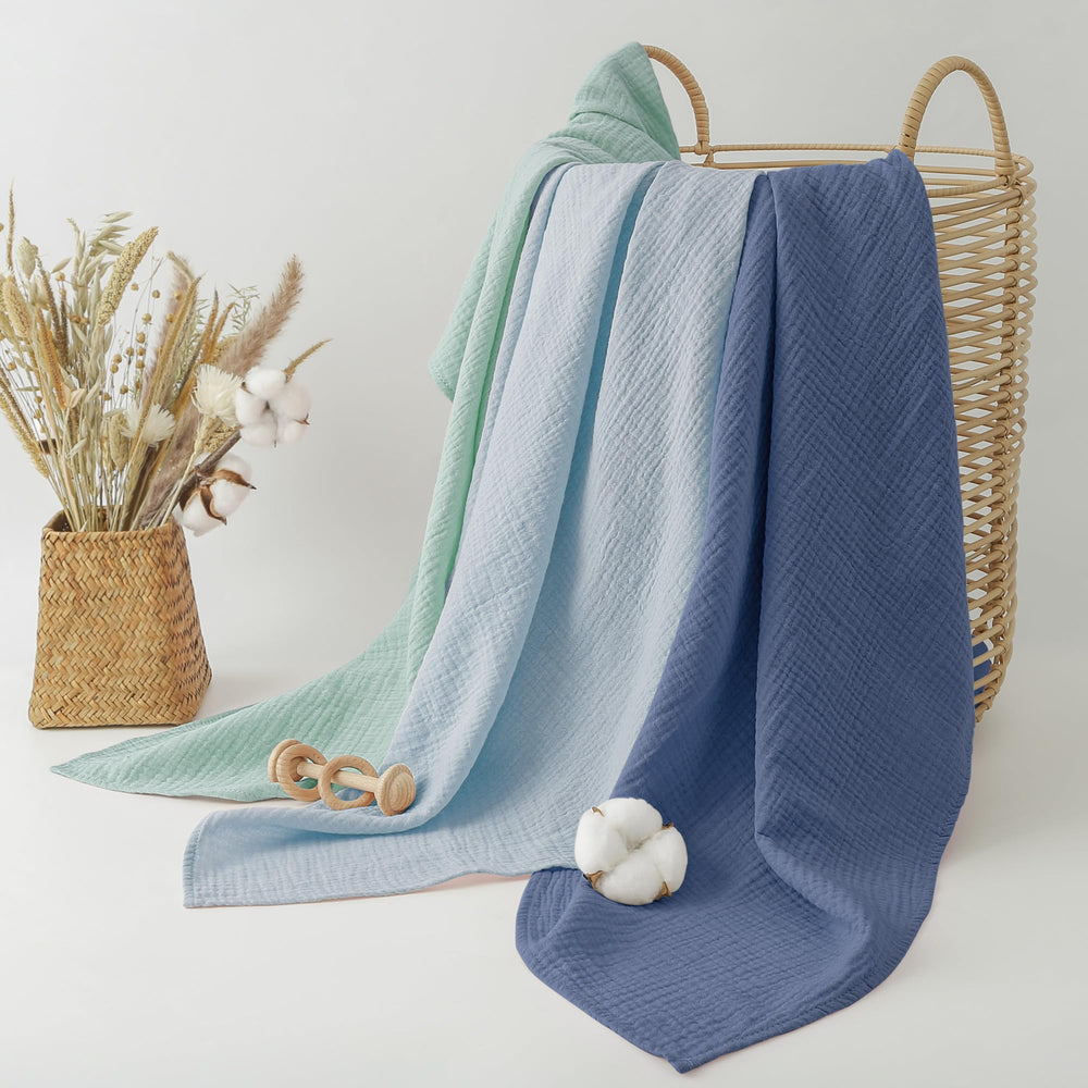 Bearmoss swaddle versatile use as receiving blanket, burp cloth, or cover.