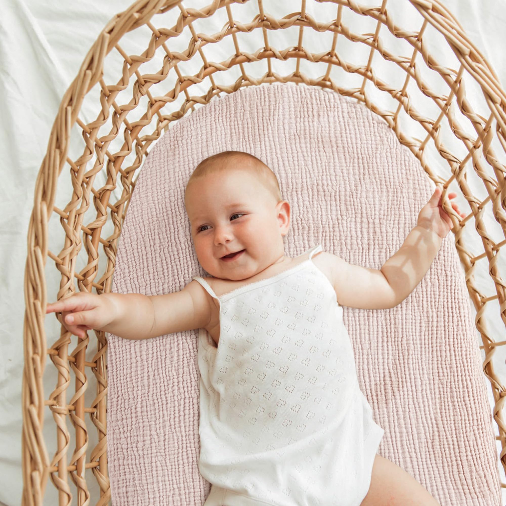 Two-pack bassinet sheets from Bearmoss for easy replacements.