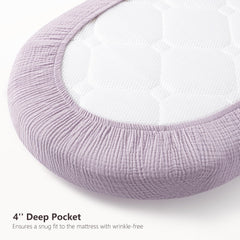 Versatile fit for oval, rectangle, or hourglass bassinet shapes by Bearmoss.
