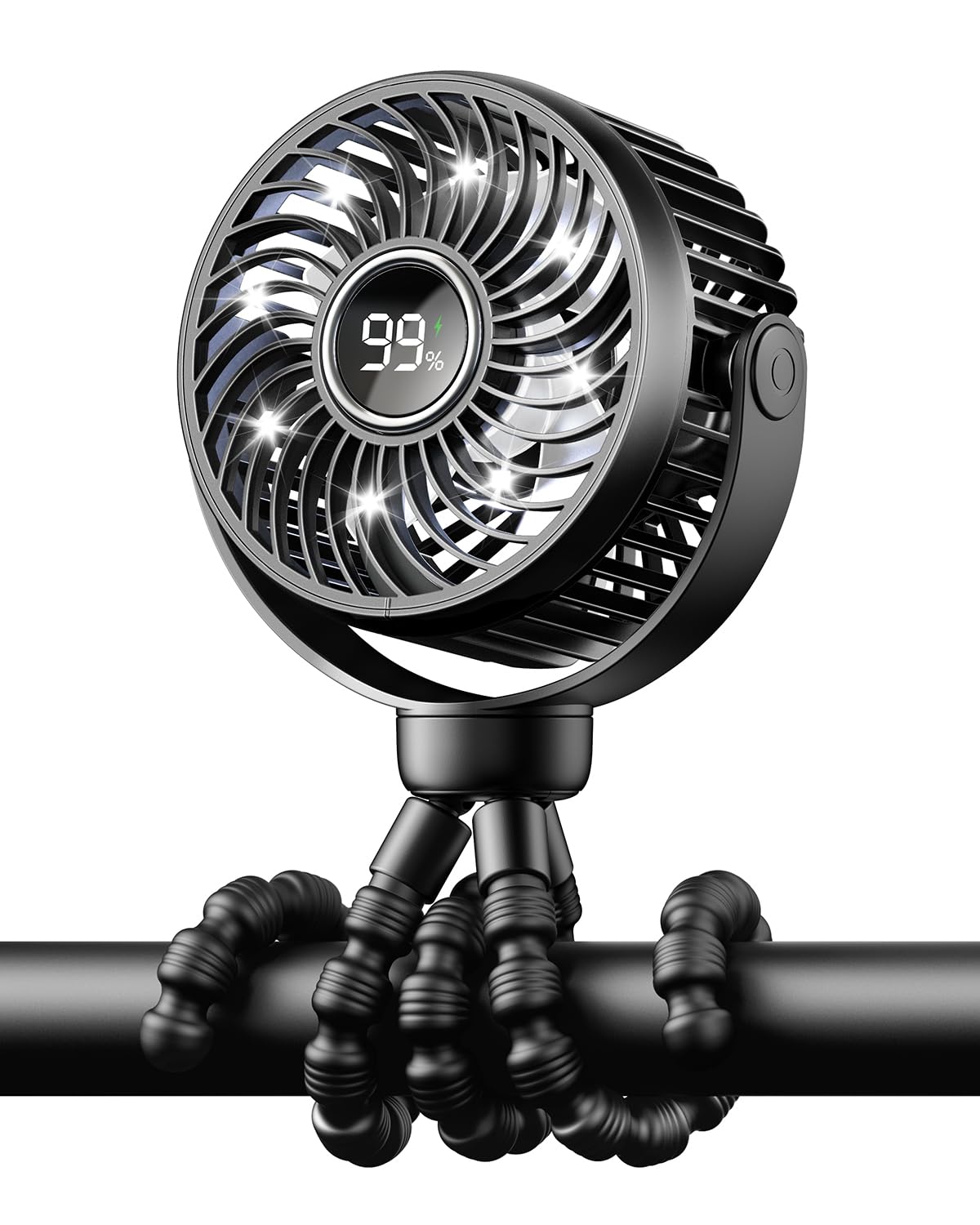 Bearwind Mini Stroller Fan with 360-degree rotation for flexible on-the-go cooling