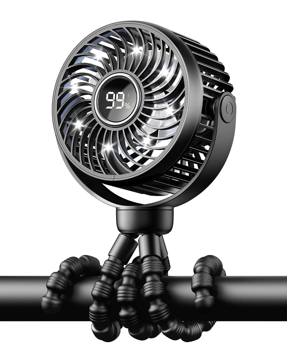 Bearwind Mini Stroller Fan with 360-degree rotation for flexible on-the-go cooling