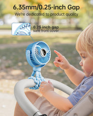 Bearwind mini stroller fan 4 speed settings and quiet operation