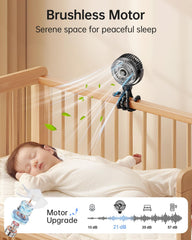 Bearwind Mini Stroller Fan offers four speed settings for adjustable comfort