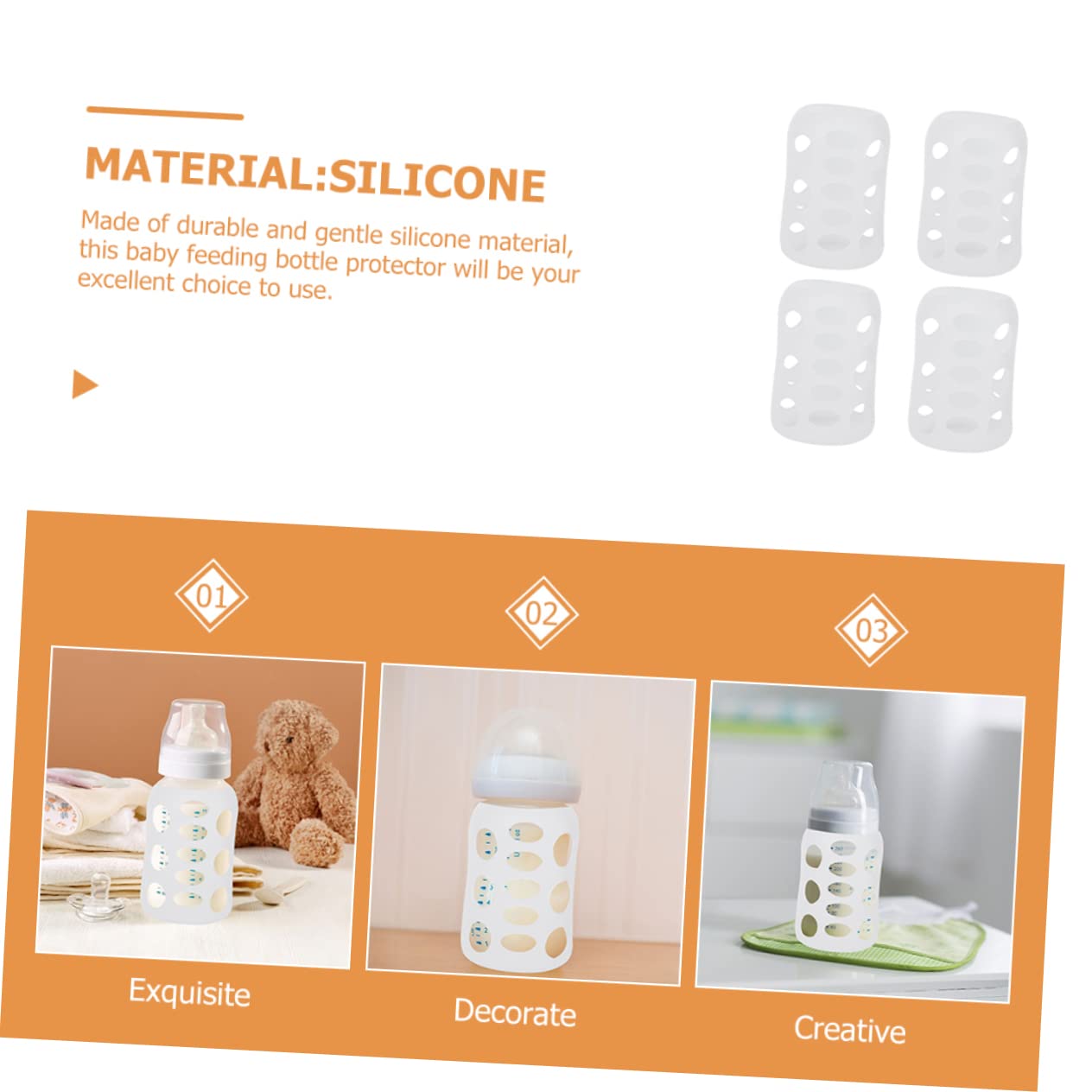 Beatifufu glass bottle sleeve soft-touch offers a gentle surface for tiny hands