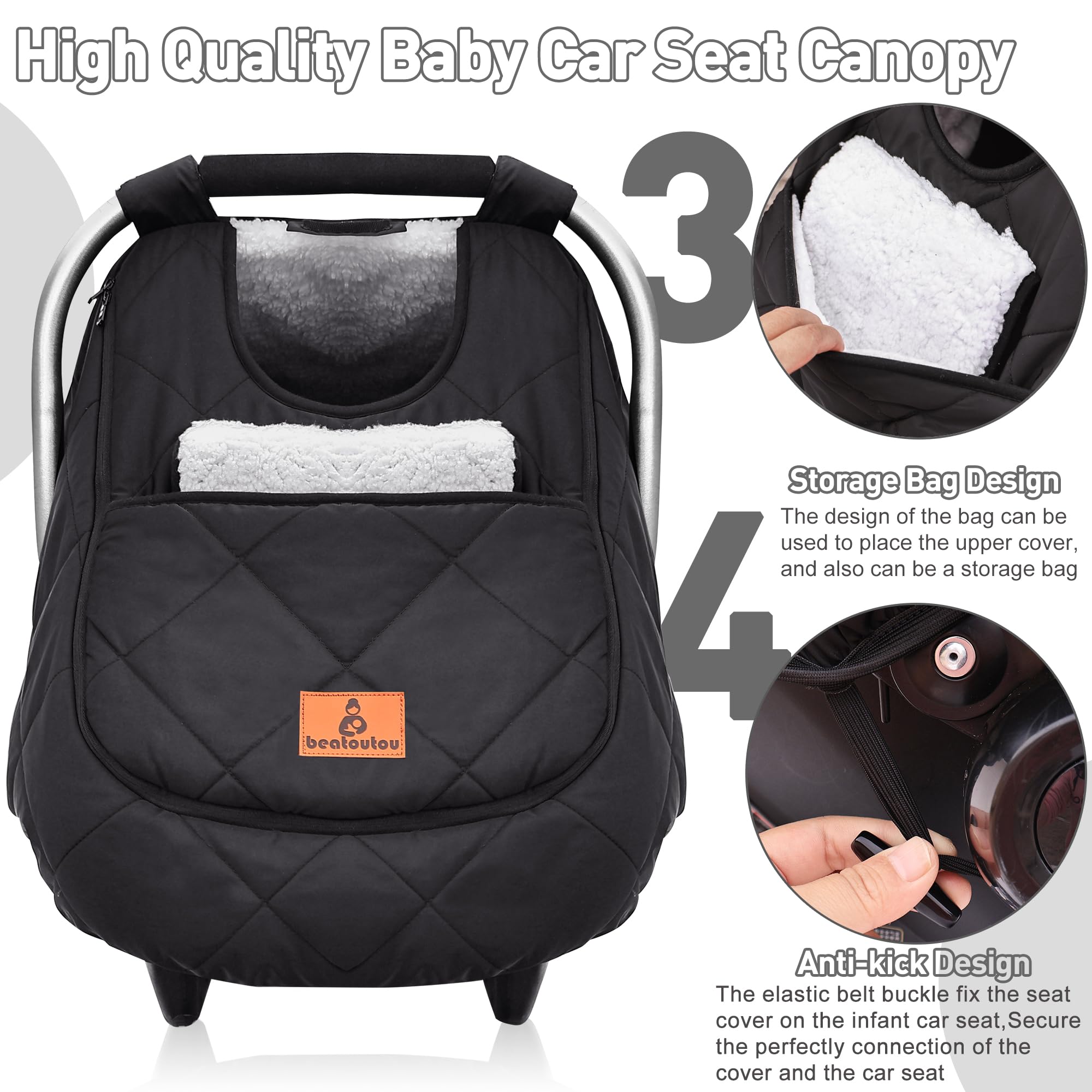 Beatoutou air vents offer warmth with breathable comfort for baby.