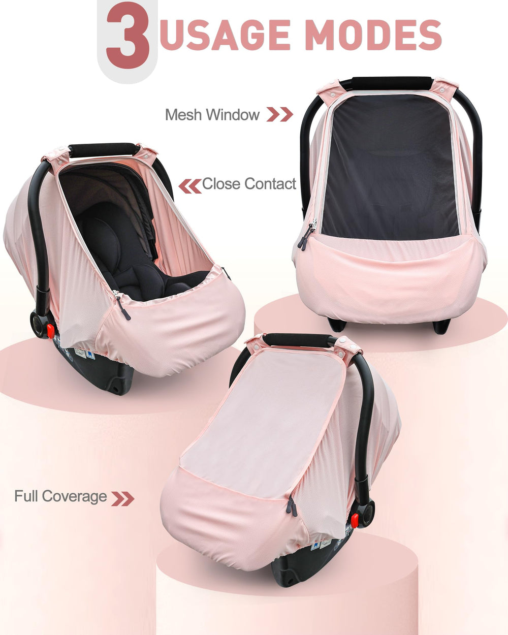 Beatoutou car seat cover 360-degree coverage shields baby from light