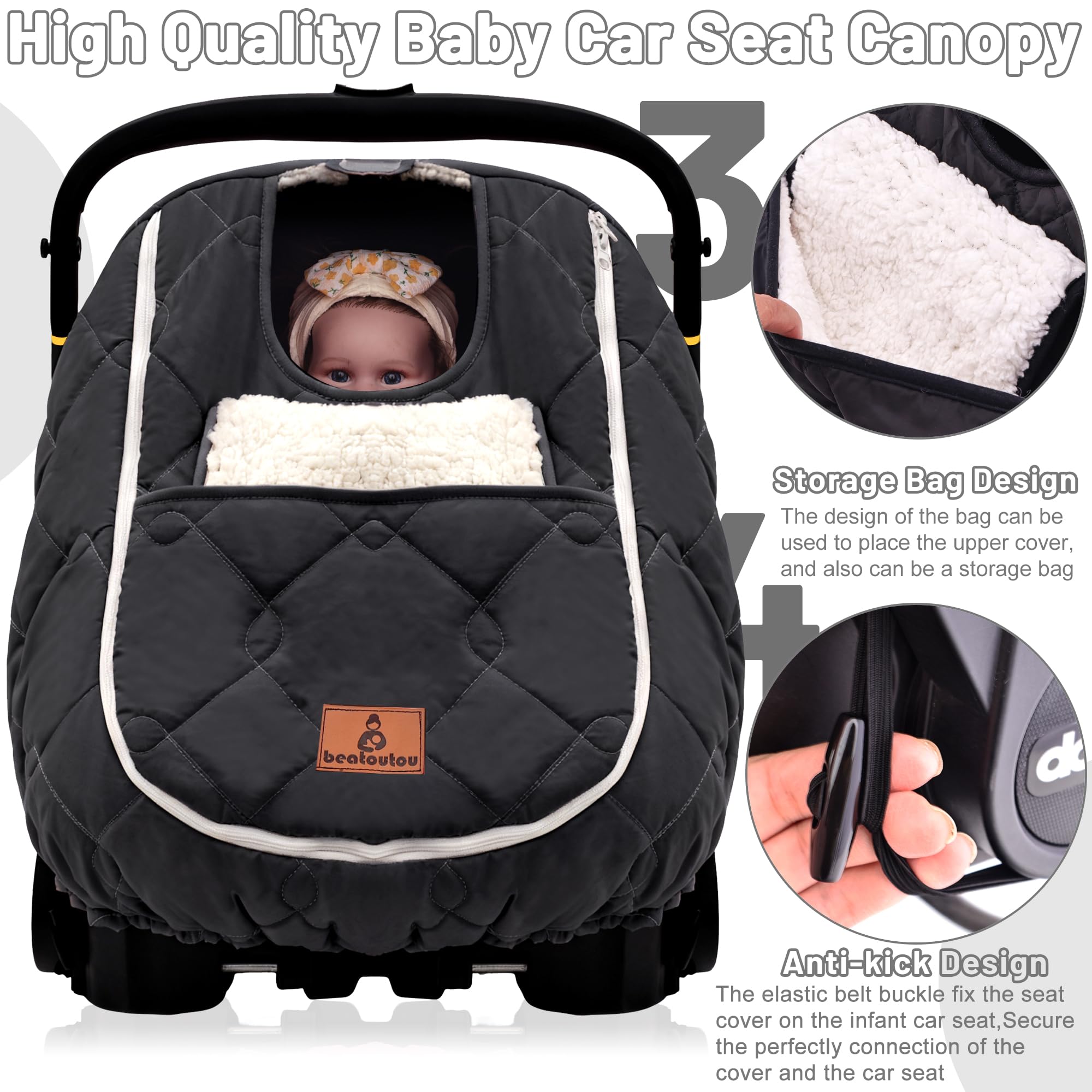 Beatoutou Doona-compatible car seat and stroller cover example