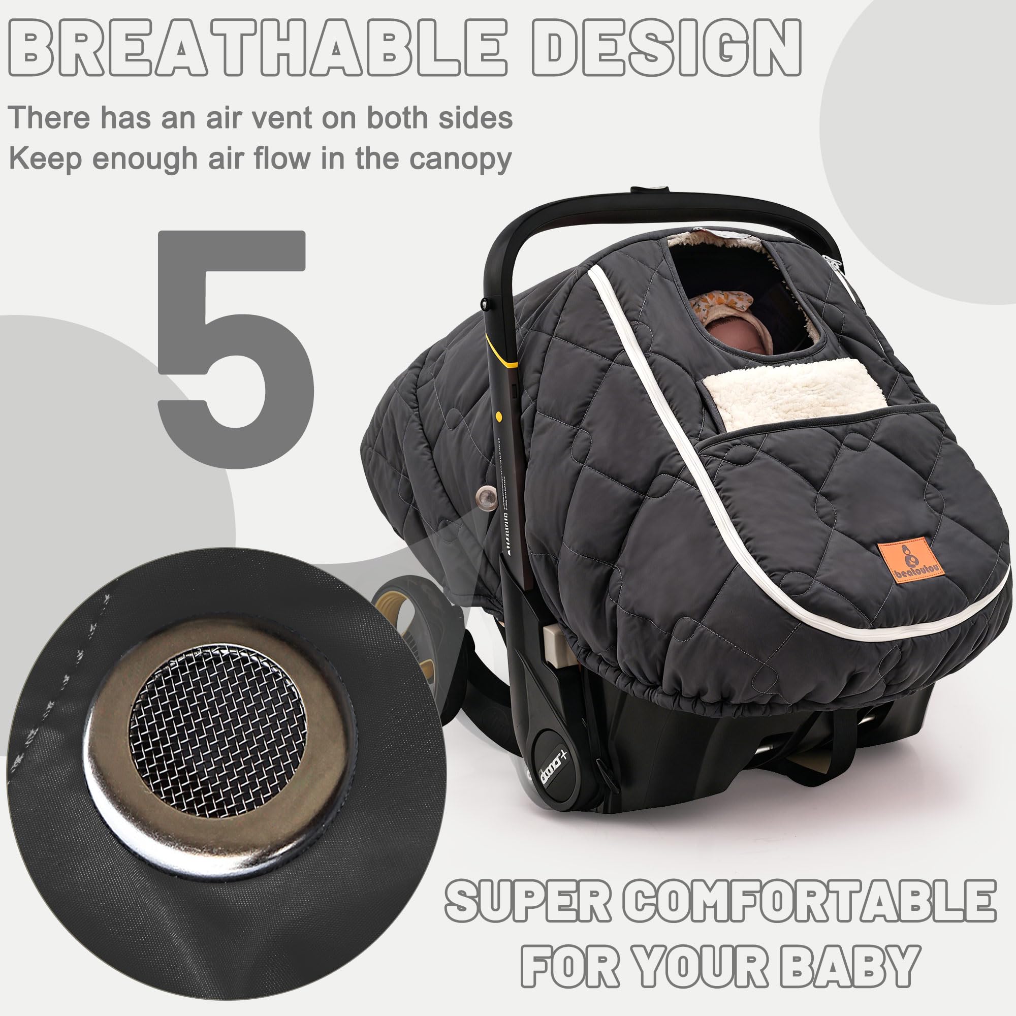 Beatoutou elastic bottom band keeps the cover securely in place