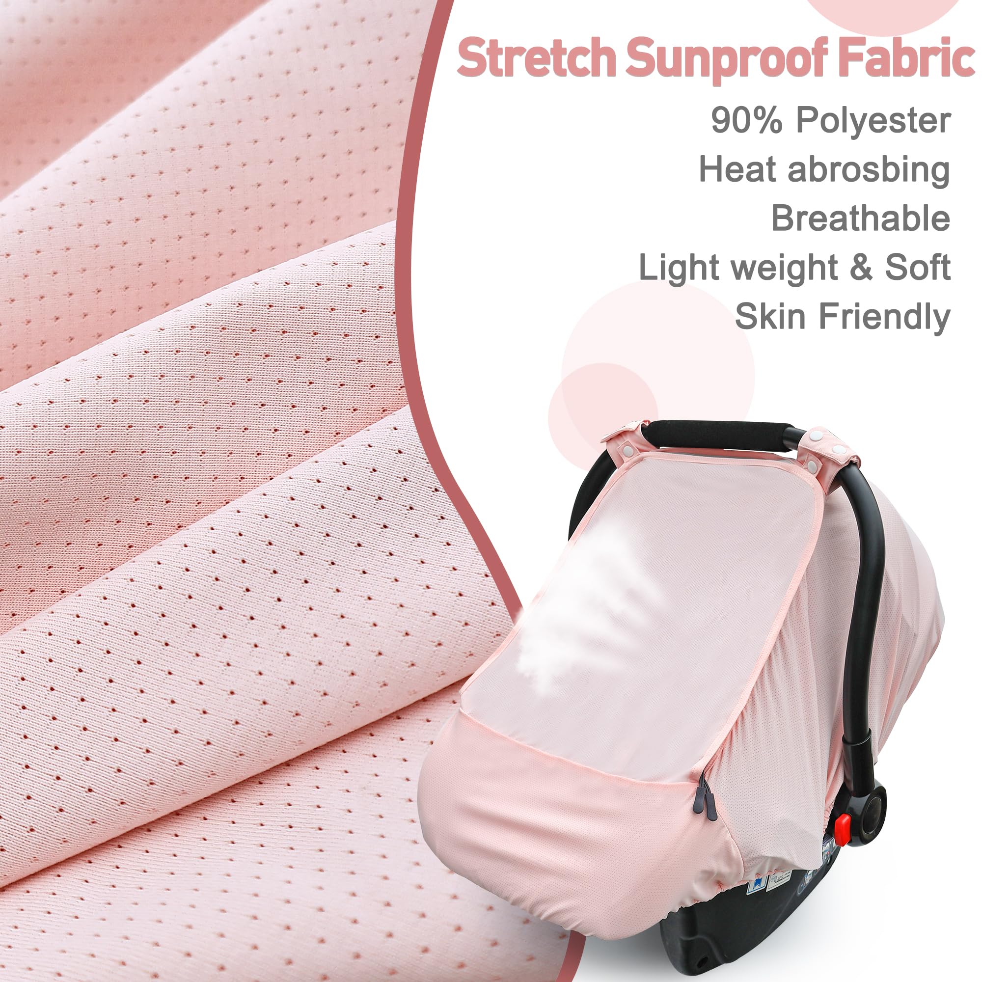 Beatoutou infant canopy with mesh window for breathable on-the-go shade