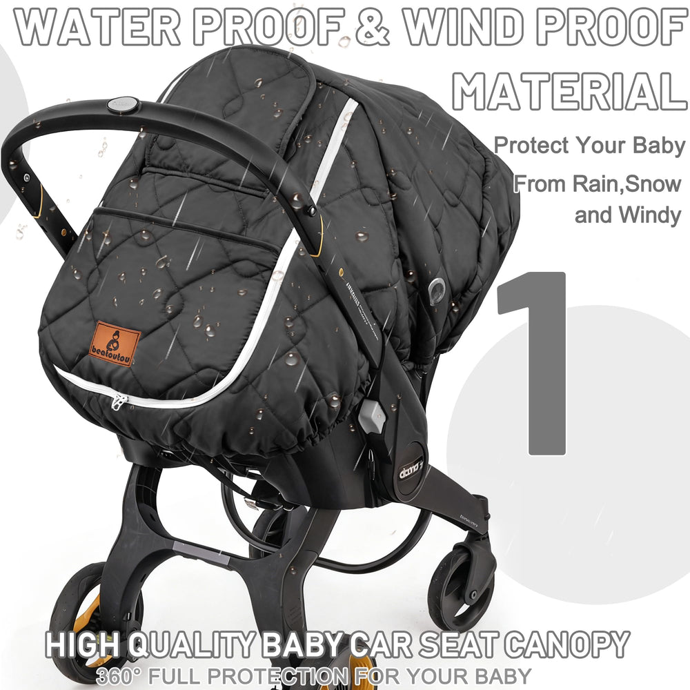 Beatoutou waterproof baby cover with thick fleece for cold weather protection