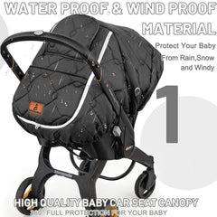 Beatoutou waterproof baby cover with thick fleece for cold weather protection