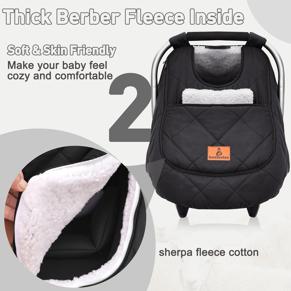 Beatoutou windproof design helps shield baby from chilly gusts during rides.