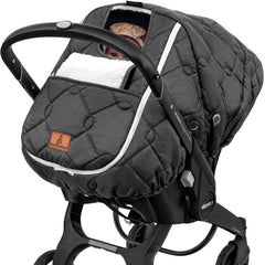 Beatoutou winter car seat cover in black with Doona fit for travel warmth