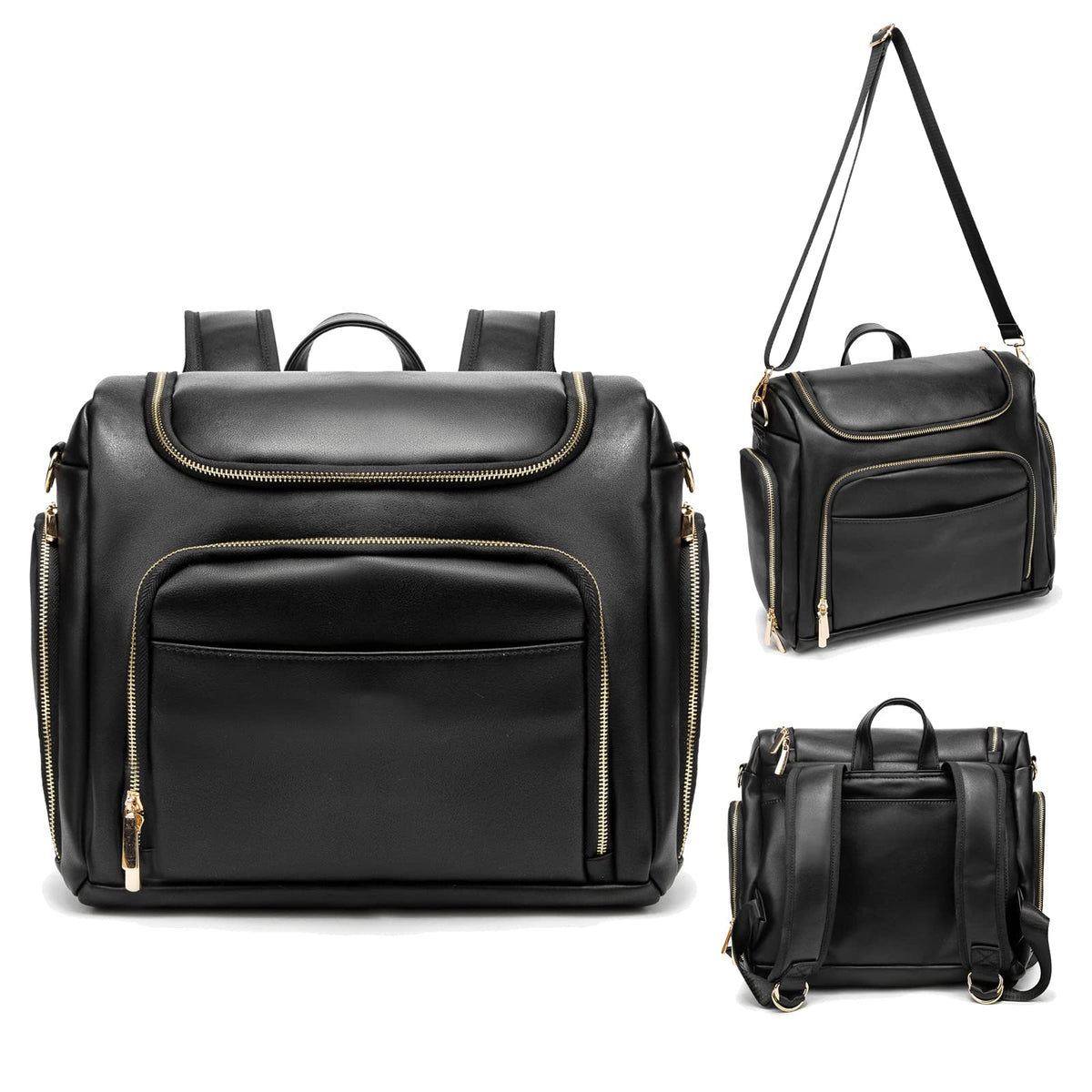 Beaulyn leather diaper bag backpack front pocket for quick access to essentials