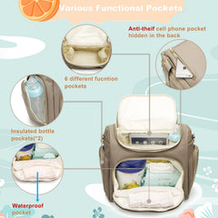 Beaulyn bag includes a changing pad for clean diaper changes.