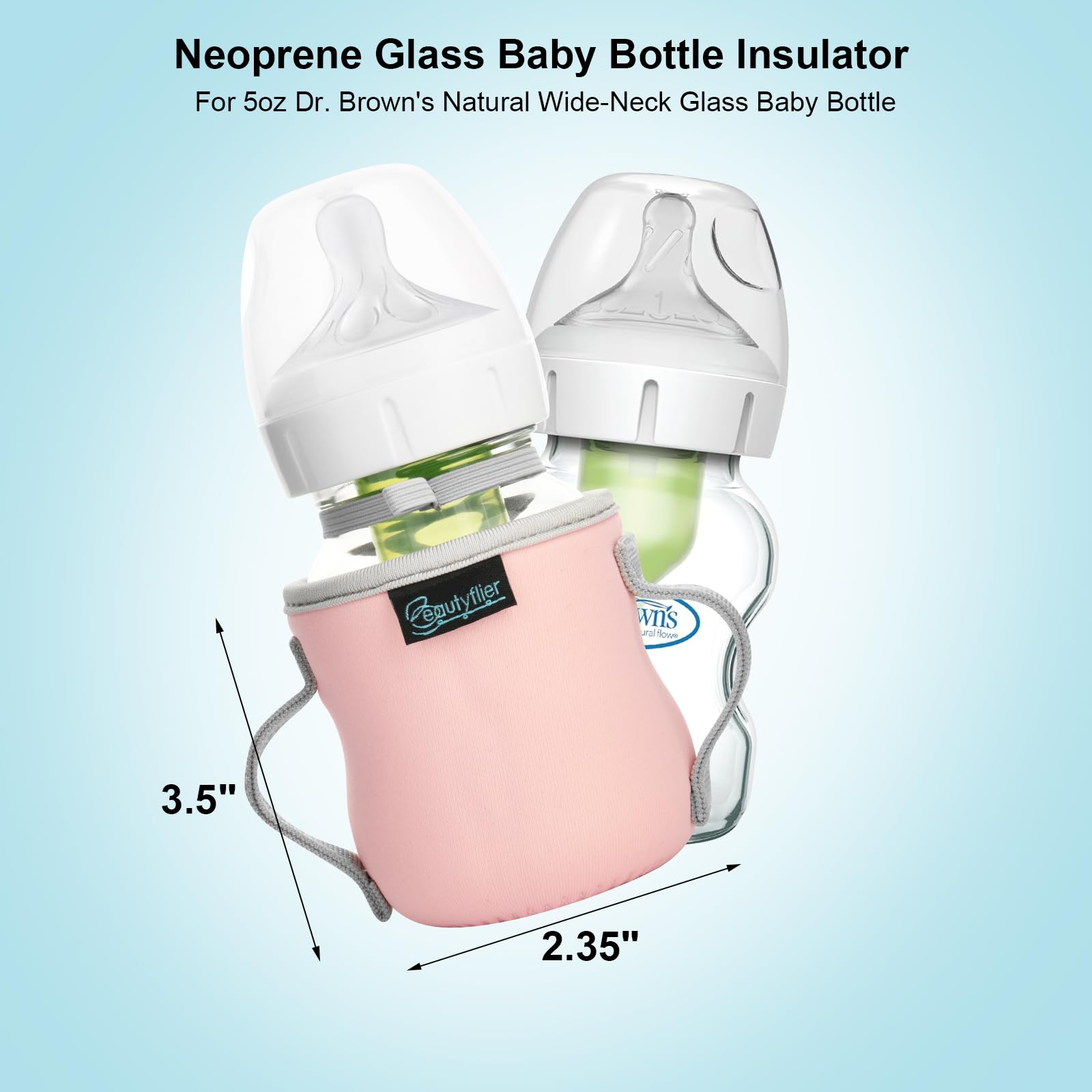 Beautyflier glass bottle sleeve green guards cold milk on outings