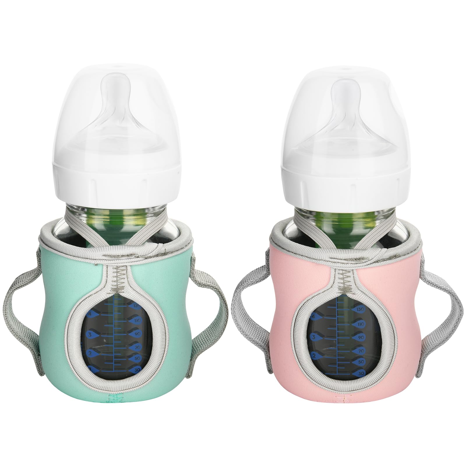 Beautyflier glass bottle sleeve pink protects warmth during feeds