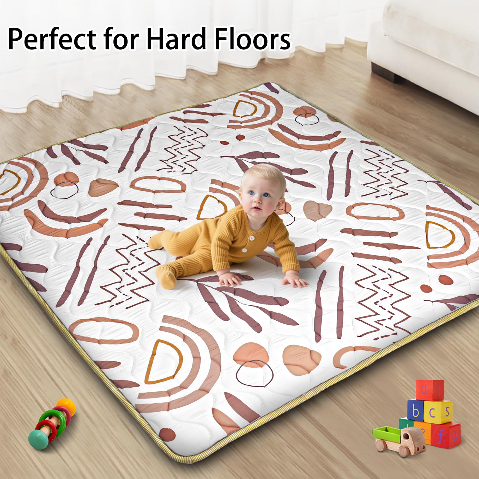 Beavtaens 50x50 playpen fit mat creates a snug play area