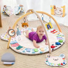 Beavtaens baby play gym with 3D bear ears for interactive visual play