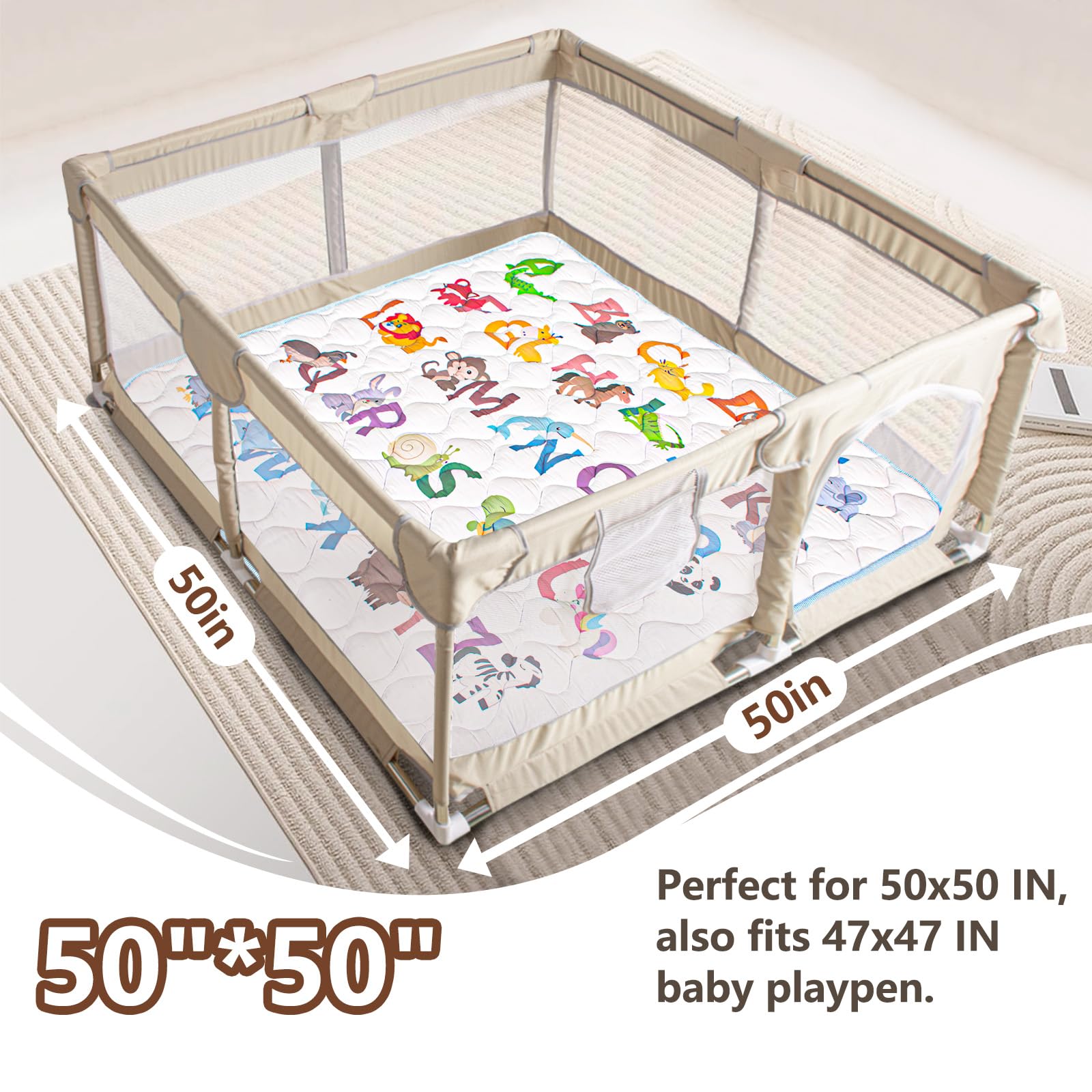 Beavtaens Baby Play Mat anti-slip bottom keeps little explorers steady on any floor.