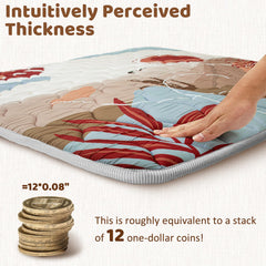 Beavtaens desert play mat fits a 50x50 playpen snugly